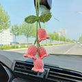 ⭐ Gehäkelte Pflanze Auto Anhänger | Rückspiegel Deko | Handmade Plant Charm | Grün