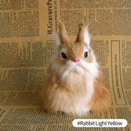 ⭐ Realistische Tierfigur Deko | Katze Fuchs Eule Hase mit Fell | Simulation Modell | Deko