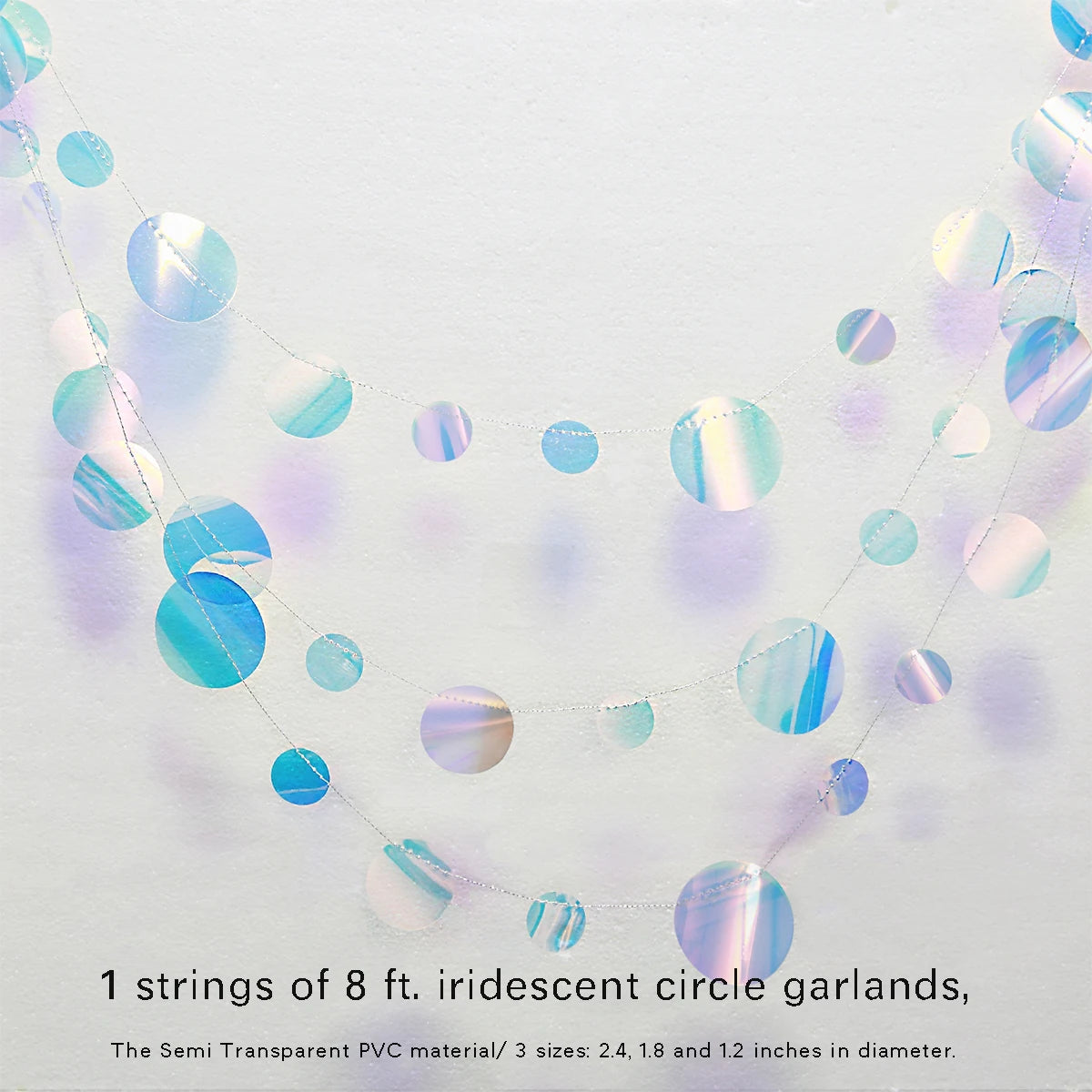 Iridescent Star Moon Circle Garland Ramadan EID Mubarak Birthday Party Decorations Hanging Crescent Twinkle Little Star Streamer