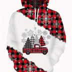 ⭐ 3D Weihnachts Hoodie Herren Damen Kinder | Schneemann & Elch Print | Partnerlook XS-6XL