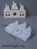 3D Mosque Shape Silicone Mold Hollow House Plaster Ornaments Mould Ramadan Holiday Gift Candle Gypsum Mold Home Decor Supplies
