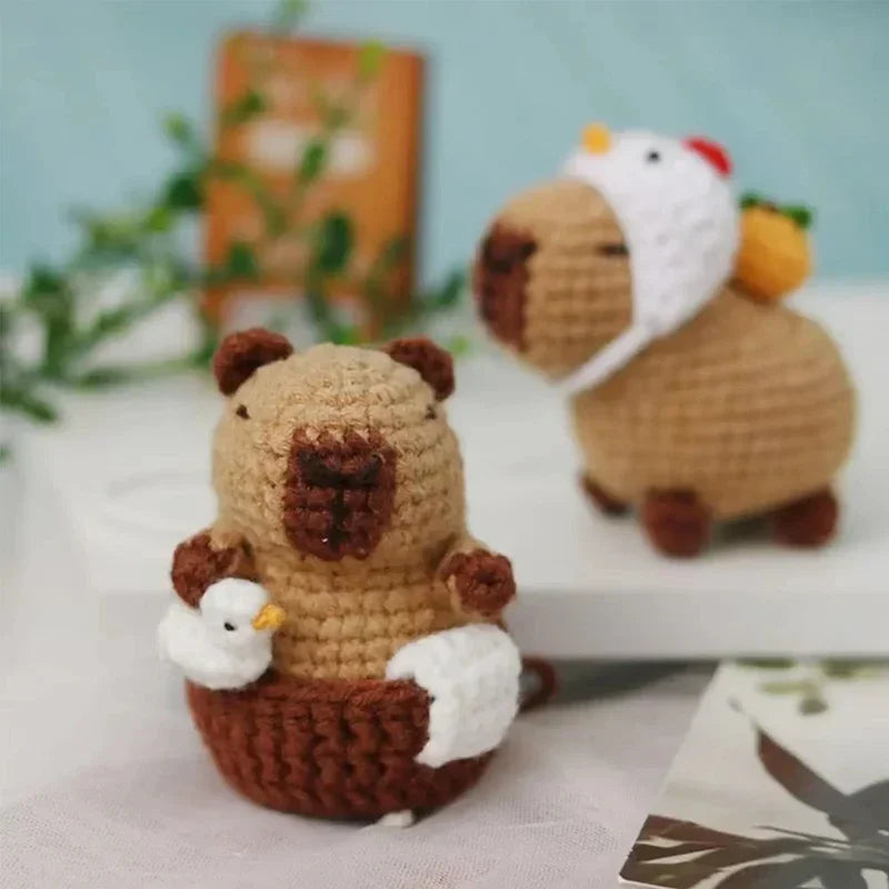 ⭐ DIY Häkelset Capybara | Anfänger Amigurumi Kit | Wasserschwein mit Video & Garn