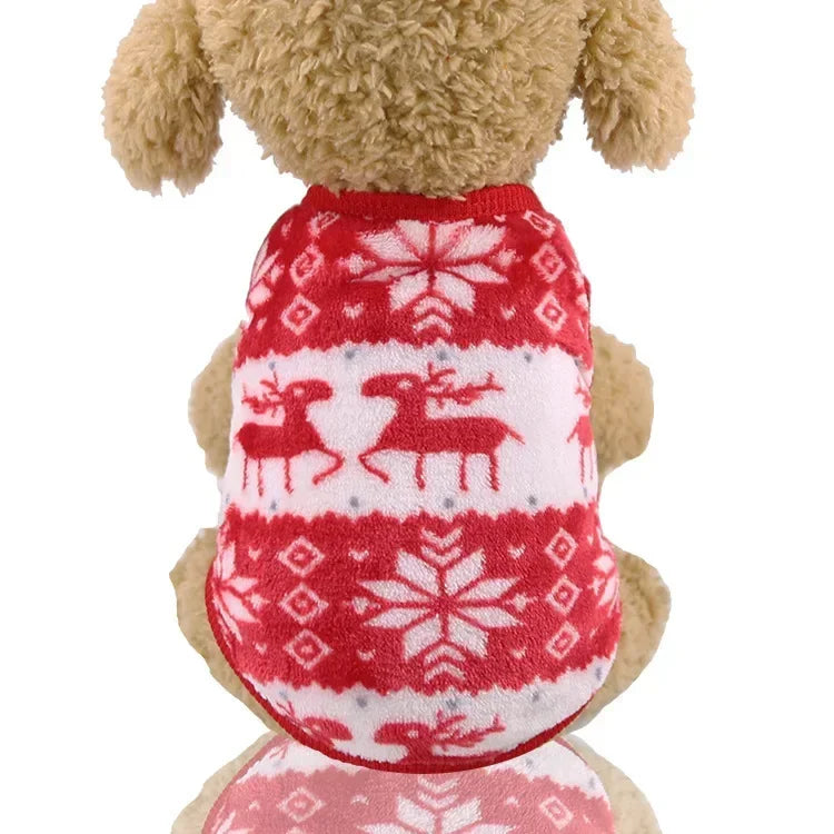 ⭐ Hunde Fleeceweste Weihnachten | Korallenfleece Warm & Weich | XS-2XL | Santa & Elch