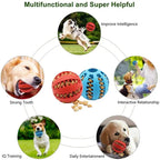 Hundespielzeugball, ungiftiger, bissfester Spielzeugball für Hunde, Welpen und Katzen, Futterspender für Hunde und Katzen, Kau- und Zahnreinigungsball