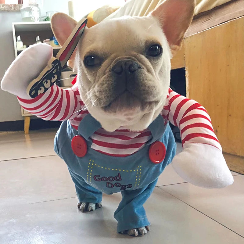 Lustiges Halloween-Hundekostüm für kleine und mittelgroße Hunde, Katzen, verstellbar, für Welpen, Cosplay, Party, Französische Bulldogge, Chihuahua, Haustierkleidung