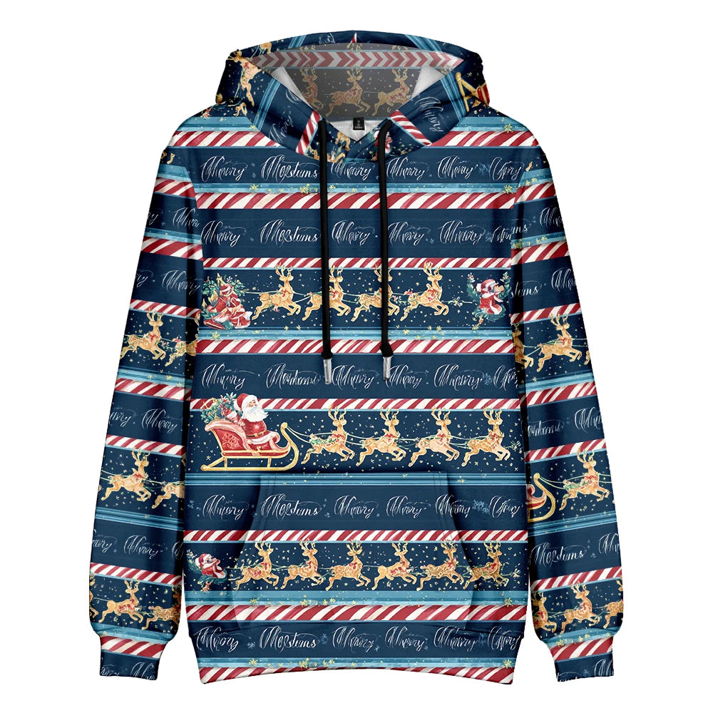 ⭐ Ugly Christmas Hoodie Damen & Herren | 3D Druck Weihnachtspullover | Lustig & Bunt