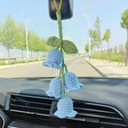 ⭐ Gehäkelte Pflanze Auto Anhänger | Rückspiegel Deko | Handmade Plant Charm | Grün