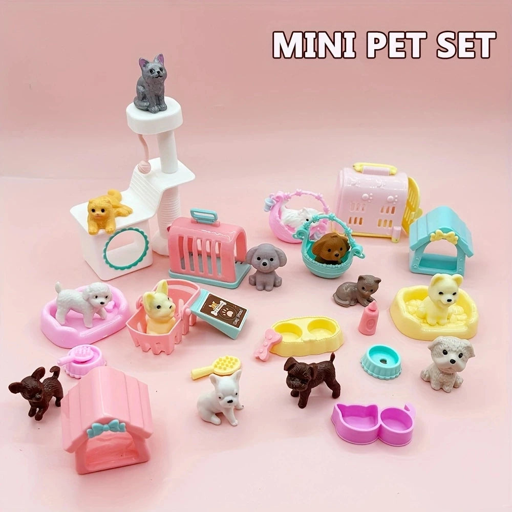 ⭐ Puppenhaus Zubehör Haustiere | Mini Hund & Katze 1:12 | Kawaii Spielzeug Set ab 3J