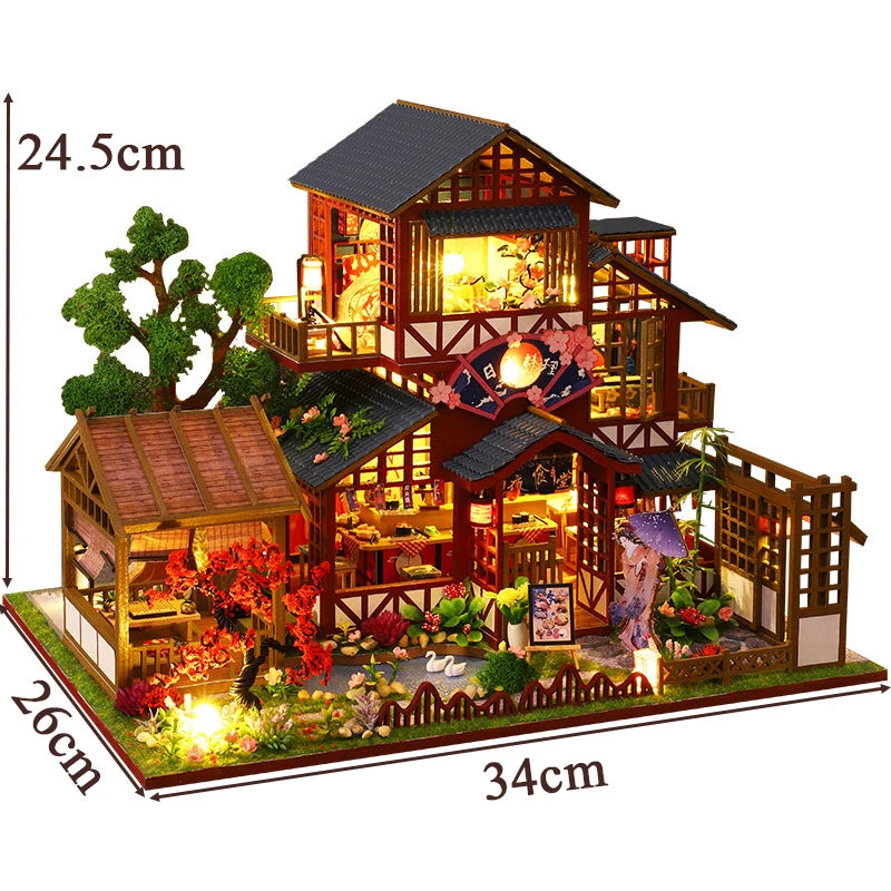 ⭐ DIY Miniatur Haus Bausatz Holz | Asiatischer Teegarten & Puppenhaus | Modellbau 14+ Deko