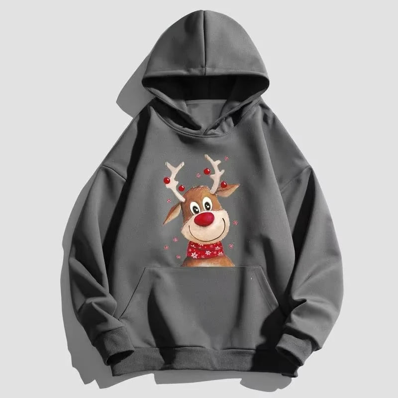 ⭐ Weihnachts Hoodie Rentier Print | Unisex Streetwear Pullover | S-3XL | Herren & Damen