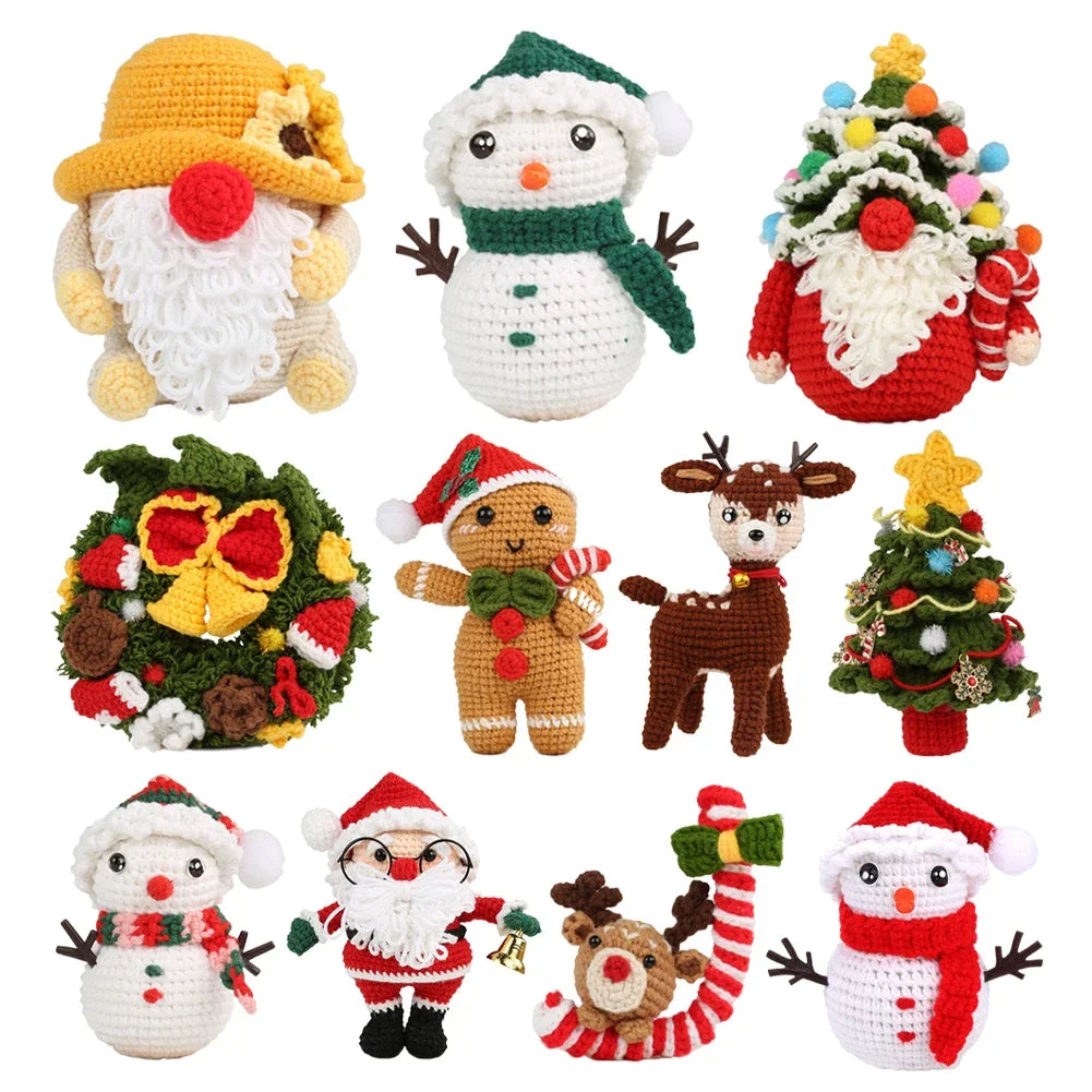 ⭐ DIY Häkelset Weihnachtskranz | Anfänger Kit mit Video-Anleitung | Santa & Schneemann