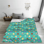 Funny Animals Game Crossing Knitted Blankets Cartoon New Horizons Wool Throw Blanket Airplane Personalised Soft Warm Bedspreads