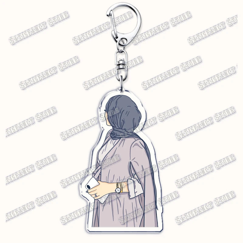 Fashion Islam Muslim Girl Woman Keychains for Accessories Bag Ramadan Eid Mubarak Hijab Keyrings Jewelry Fans Feminism Gifts