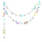 Iridescent Star Moon Circle Garland Ramadan EID Mubarak Birthday Party Decorations Hanging Crescent Twinkle Little Star Streamer
