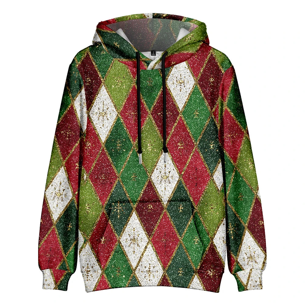 ⭐ Ugly Christmas Hoodie Damen & Herren | 3D Druck Weihnachtspullover | Lustig & Bunt