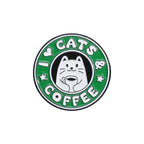 cat on coffee cup ice cream Enamel Pin Funny Brooch Cartoons Badge for Bags Jeans Hoodies Denim Lapel Pin Jewelry Kids Best Gift