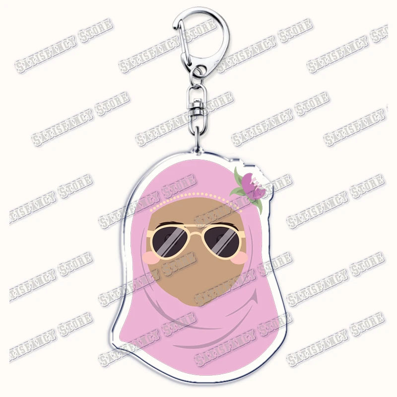 Fashion Islam Muslim Girl Woman Keychains for Accessories Bag Ramadan Eid Mubarak Hijab Keyrings Jewelry Fans Feminism Gifts