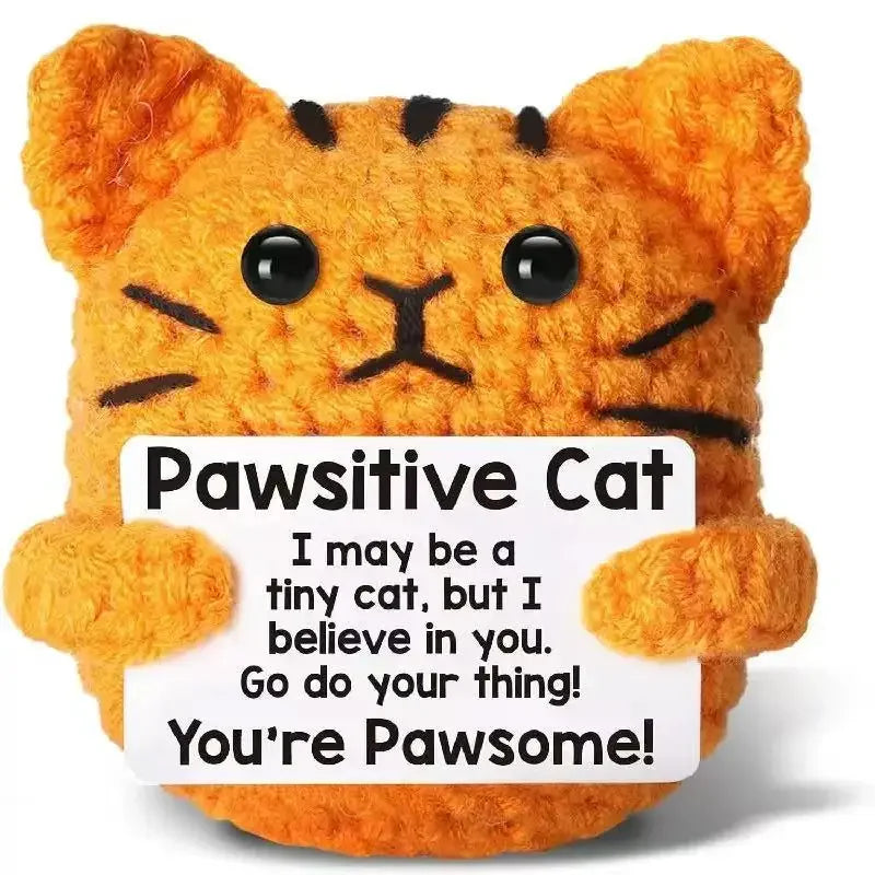 ⭐ Emotional Support Cat | Handgehäkelte Katze Lustig | Mutmacher Geschenk | Deko