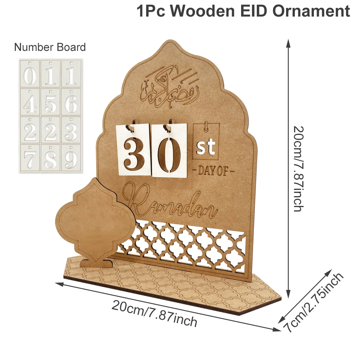 Ramadan Countdown Calendar Eid Mubarak Ornament Ramadan Decoration 2026 For Home Ramadan Kareem Islamic Muslim Party Decor Gifts