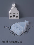 3D Mosque Shape Silicone Mold Hollow House Plaster Ornaments Mould Ramadan Holiday Gift Candle Gypsum Mold Home Decor Supplies
