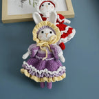Handmade Knitting Cute Rabbit Doll Keychains Cute Crochet Keyrings For Car Keys Handmaking Knitted Bunny Keychain Bag Pendant