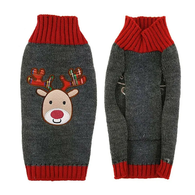 🎄 Christmas Dog Sweater — Warm Knitted Winter Outfit for Dogs & Puppies