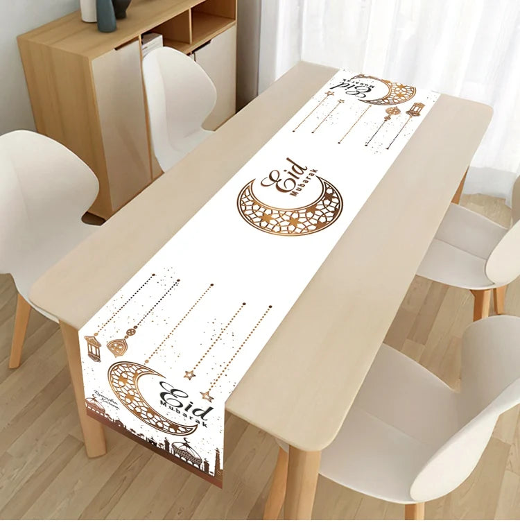 Ramadan Table Runner Eid Mubarak Decoration 2026 for Home Ramadan Kareem Ramadan Mubarak Islamic Muslim Party Eid Al-Fitr Gifts