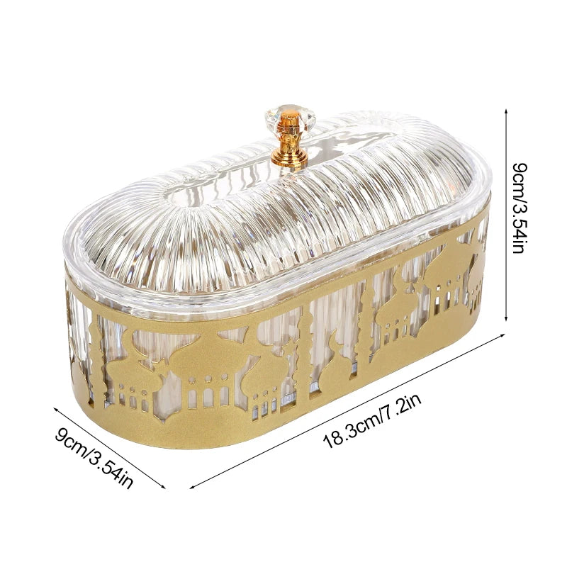 ⭐Ramadan Süßigkeiten Tablett | Eid Dessert Box & Servierschale | Eisen Tischdeko Gold