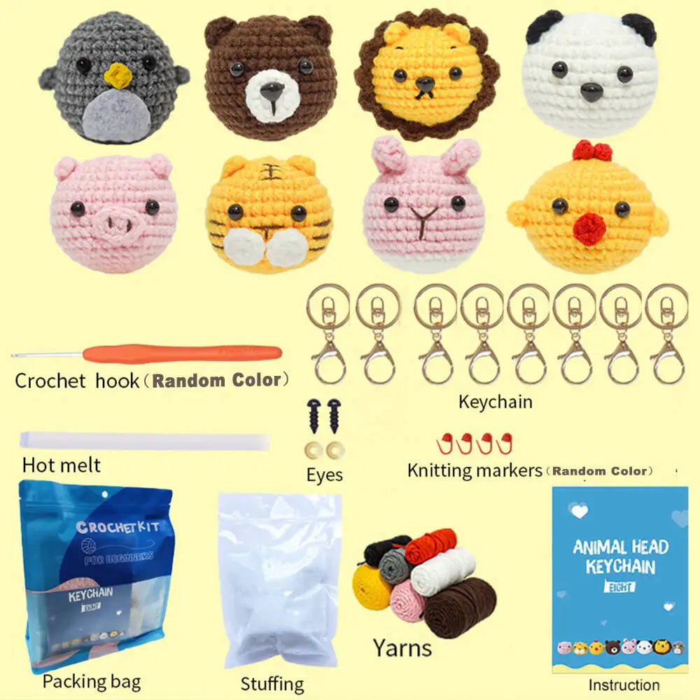 ⭐ Häkelset Bär & Löwe | DIY Amigurumi Kit für Erwachsene | Garn & Nadel | Tiere selber machen