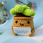 ⭐ Häkel Kaktus mit Karte | Positive Vibes Geschenk | Emotional Support Plant | Handgemacht