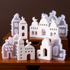 3D Mosque Shape Silicone Mold Hollow House Plaster Ornaments Mould Ramadan Holiday Gift Candle Gypsum Mold Home Decor Supplies