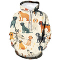 ⭐ Unisex 3D Hunde Katzen Hoodie | Tier-Print Pullover mit Taschen | Langarm