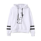 ⭐ Damen Hoodie Süßer Hunde-Print Streifen | Gemütlicher Pullover Langarm