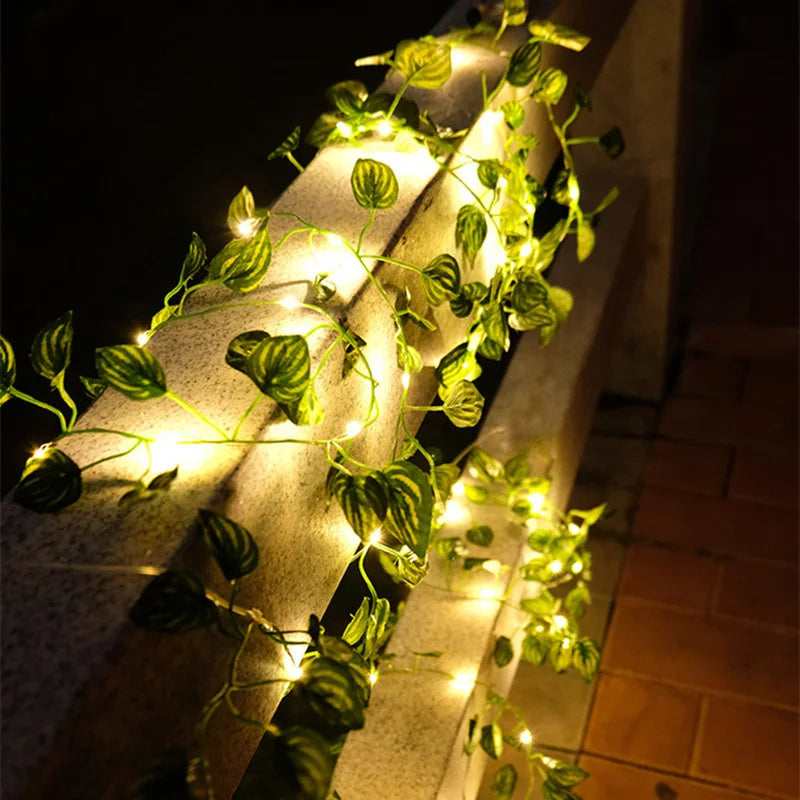 LED String Lights 2M/5M/10M Maple Leaf Wedding Garland Christmas Fairy Light for Home Bedroom Wall Patio Ramadan Decoration 2025