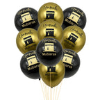 ⭐ 10x Umrah Mubarak Luftballons | Schwarz Gold Deko Set | Latexballons Islamische Party