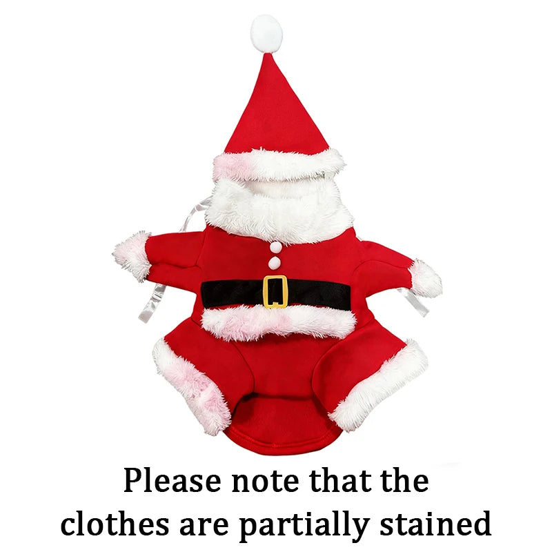 ⭐ Lustiges Hunde Kostüm Weihnachten | Santa Claus Reit-Outfit | Fleece Warm | XS-XL