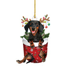 ⭐ Dackel Weihnachtsbaum Anhänger | Lustiger Hunde Christbaumschmuck | Deko & Geschenk