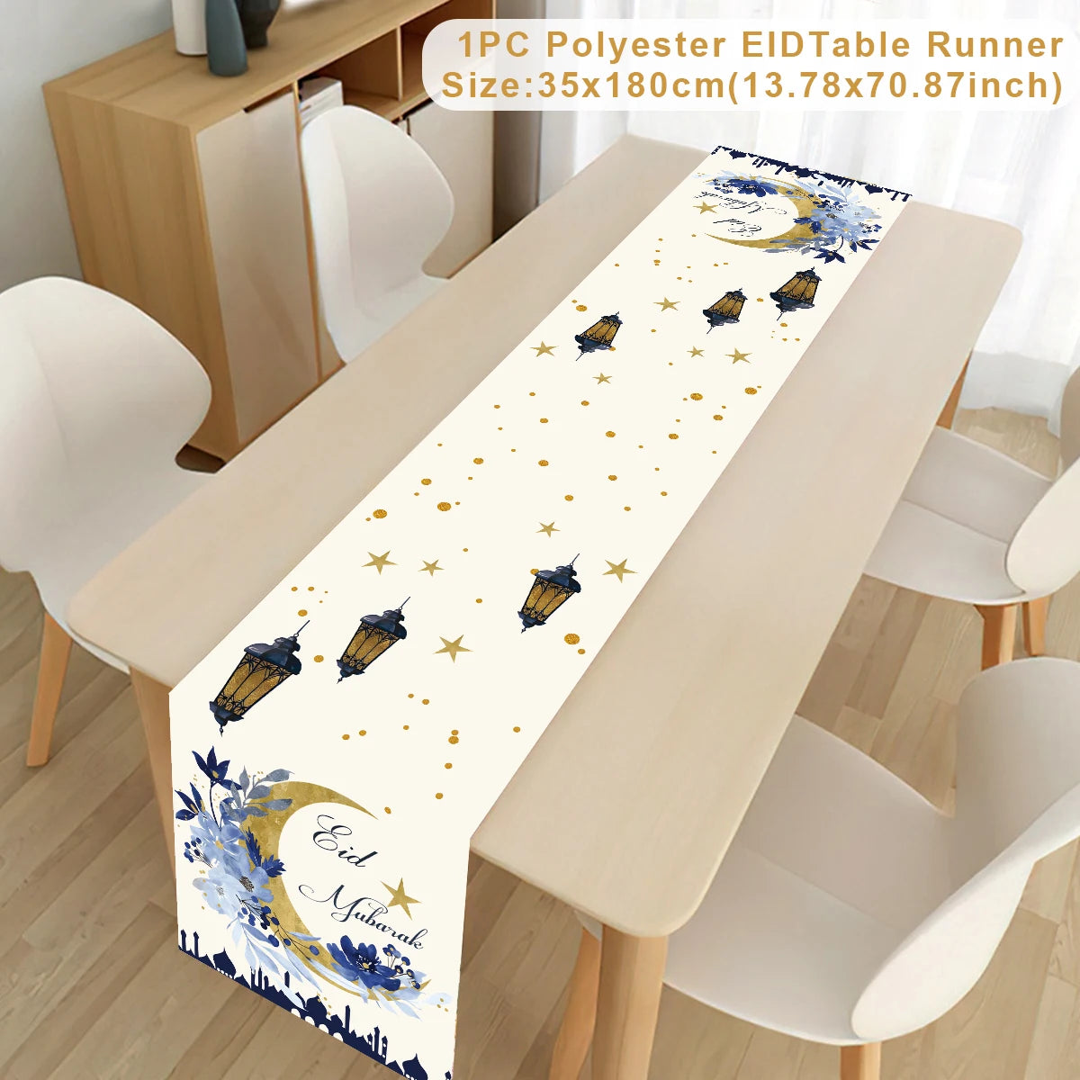 Ramadan Table Runner Eid Mubarak Decoration 2026 for Home Ramadan Kareem Ramadan Mubarak Islamic Muslim Party Eid Al-Fitr Gifts