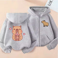 ⭐ Kinder Capybara Hoodie | Lustiger Zip Up Reißverschluss | Manga Sweatshirt Jungen Mädchen