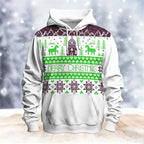 ⭐ 3D Weihnachts Hoodie Herren Damen Kinder | Schneemann & Elch Print | Partnerlook XS-6XL
