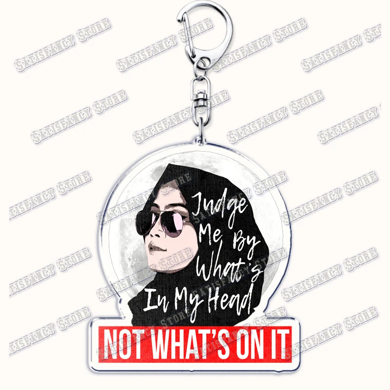 Fashion Islam Muslim Girl Woman Keychains for Accessories Bag Ramadan Eid Mubarak Hijab Keyrings Jewelry Fans Feminism Gifts