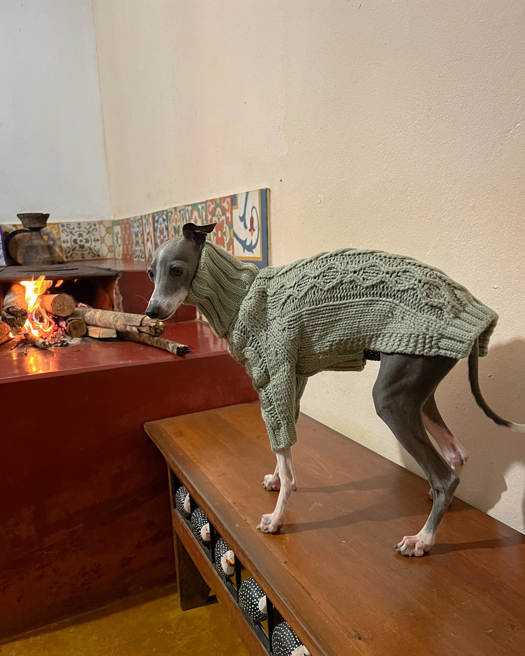 ⭐ Hundepullover mit Rollkragen | High-Neck Woll-Strick | Extra Warm S-XXXL | fellundmasche