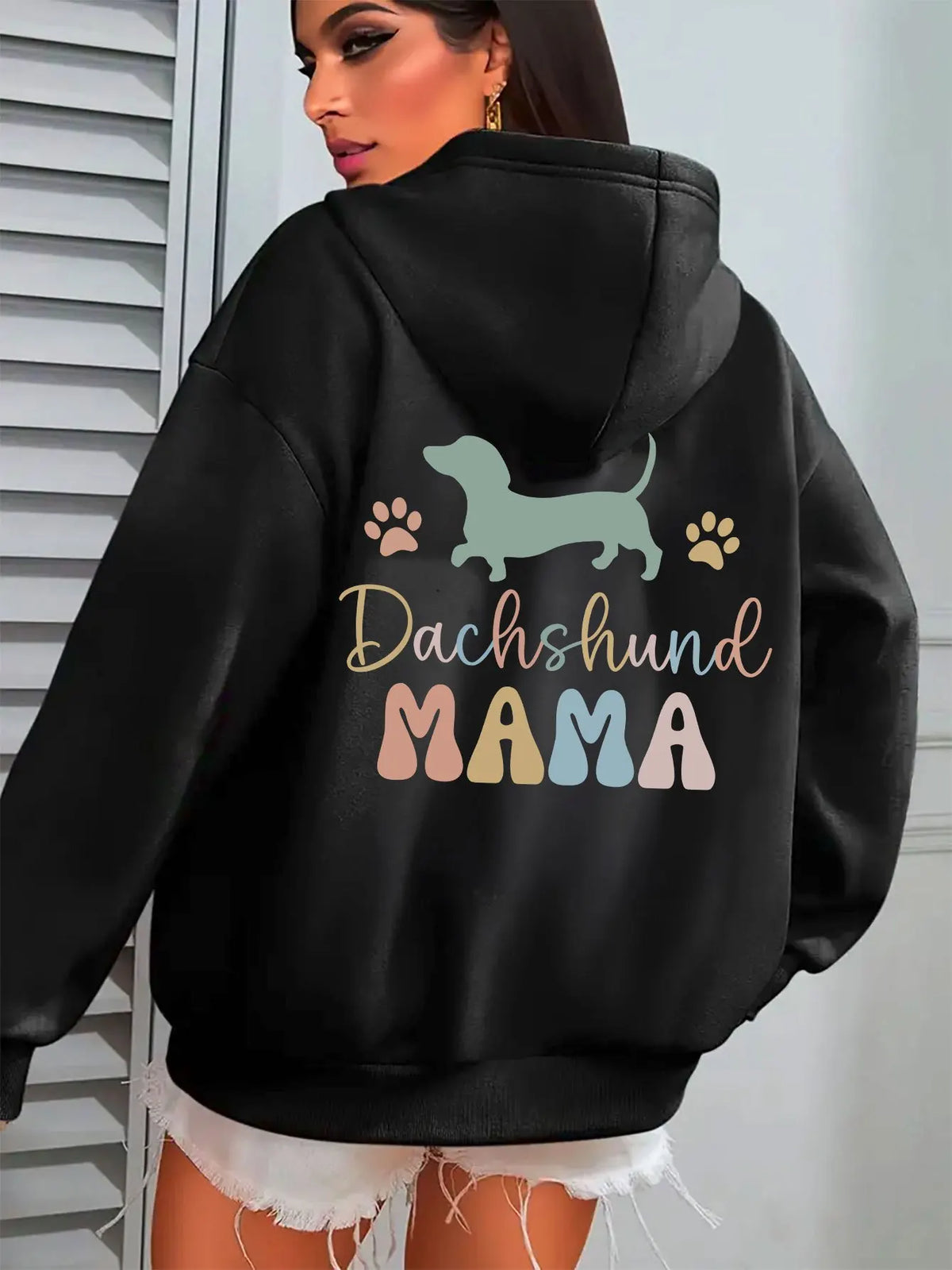 ⭐ Dackel Mama Hoodie | Lustiger Hunde-Print | Weicher Pullover Langarm