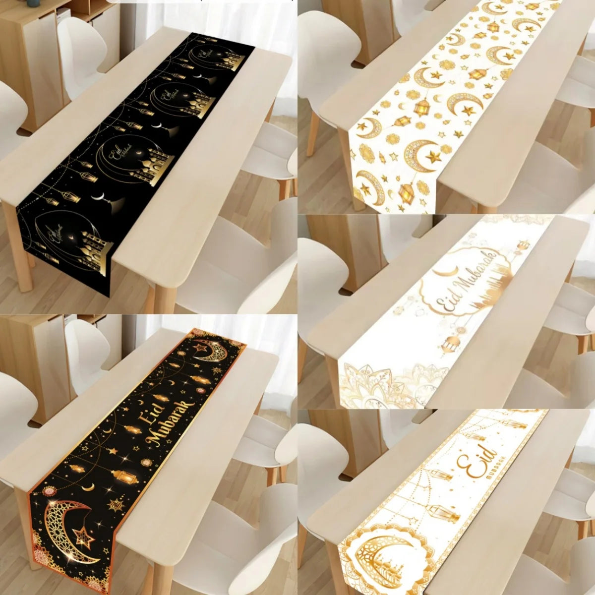 Ramadan Table Runner Eid Mubarak Decoration 2026 for Home Ramadan Kareem Ramadan Mubarak Islamic Muslim Party Eid Al-Fitr Gifts