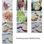 ⭐ 3D Rosen Decke fertig | Kleiner Strick-Überwurf 60cm | Blumen Deko & Sitzauflage