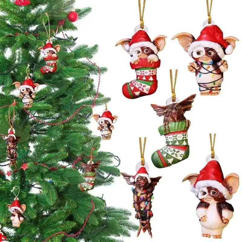 ⭐ Hunde Weihnachtsanhänger Acryl | Lustiger Christbaumschmuck | Auto Spiegel Deko | Flach 2D
