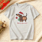 ⭐ Dackel T-Shirt Weihnachten | 100% Baumwolle | Lustiges Dachshund Motiv | Damen & Herren