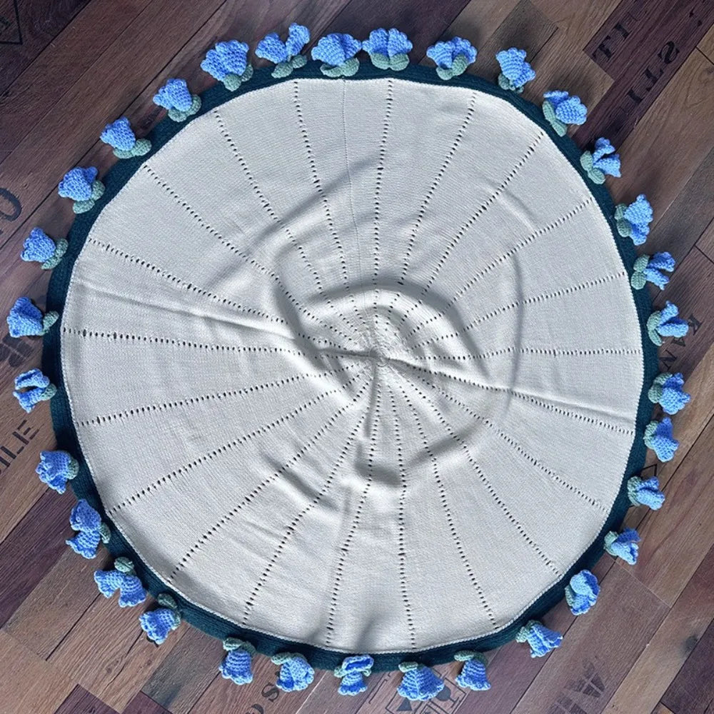 ⭐ 3D Blumen Decke gestrickt | Weicher Überwurf Floral | Sofa Kuscheldecke | 80-160cm