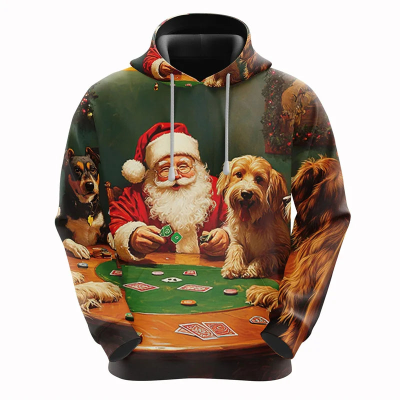 ⭐ 3D Santa Hoodie Familie | Weihnachtsmann Pullover für Kinder & Erwachsene | XS-6XL
