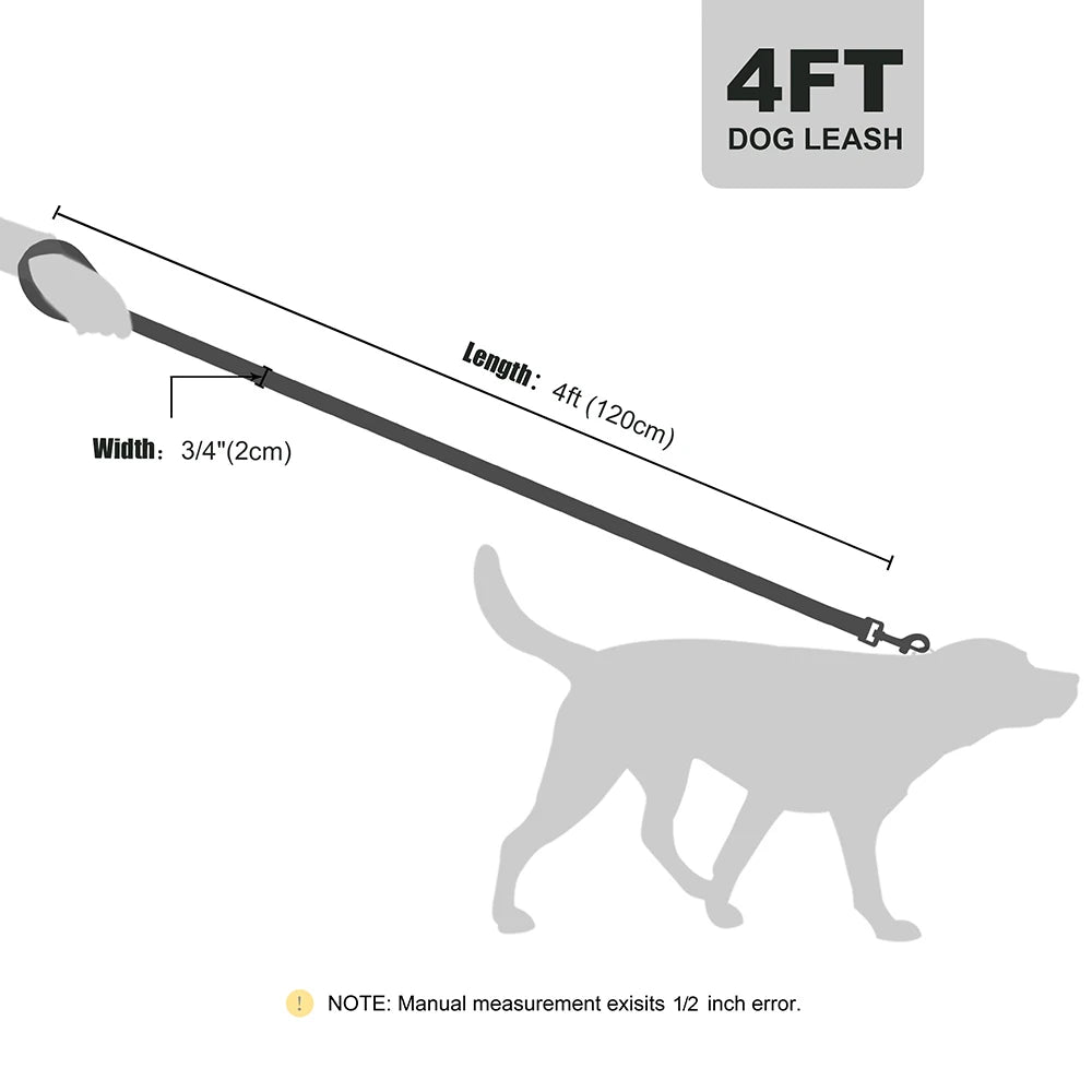 ⭐ PU Leder Hundeleine 120cm | Gepolsterter Griff | Für mittlere & große Hunde | Vegan